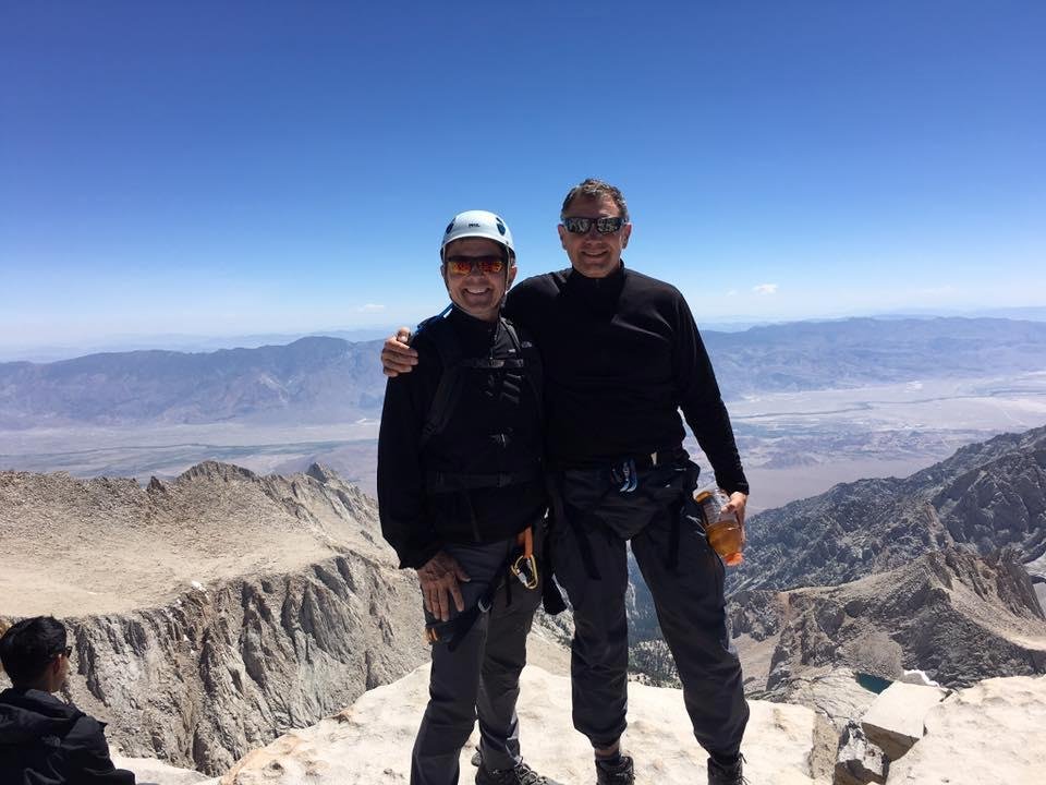 The top of Mount Whitney with Ken Zeleschuk. 14,500 ft.