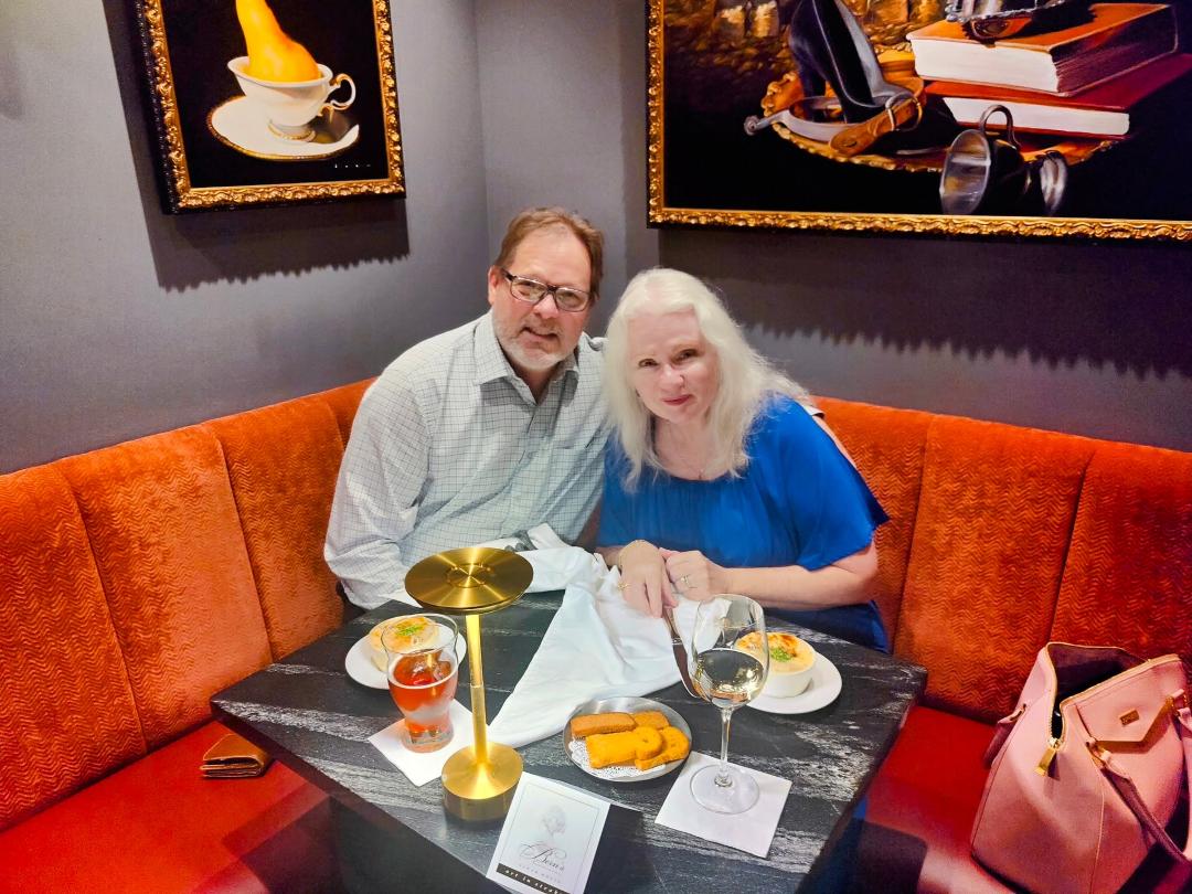 41st anniversary at Bern's steakhouse. Thanks Scott and Jane Bricker!