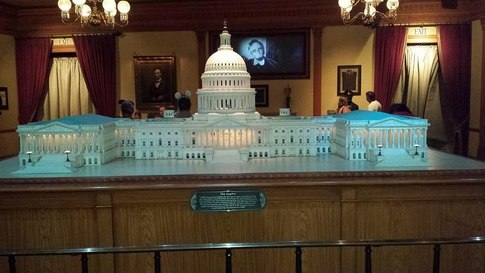 Model of the State Capitol building at the Lincoln Memorial in Disneyland.