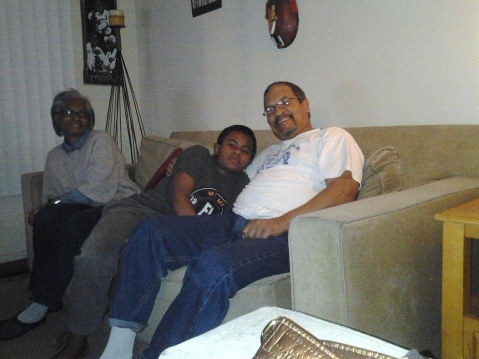 Kicking it with my grandson in CA.