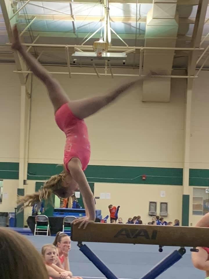 At Madisyn’s gymnastics meet