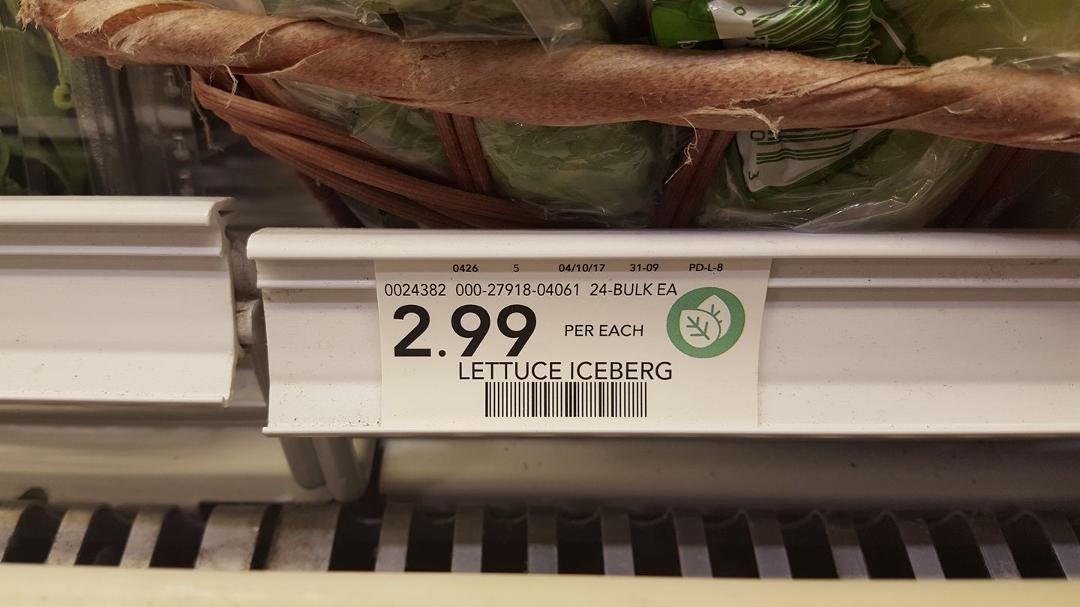 I had to take a picture because no one would ever believe this price! not organic.. Wow