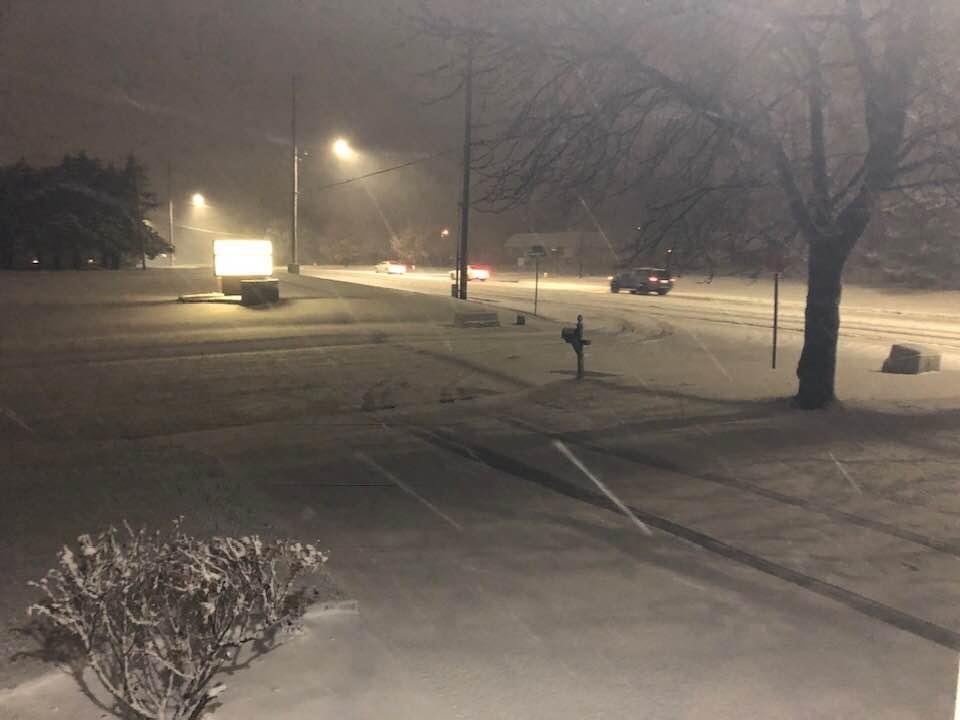 The scene from my front porch tonight. 3 inches so far in Andover.