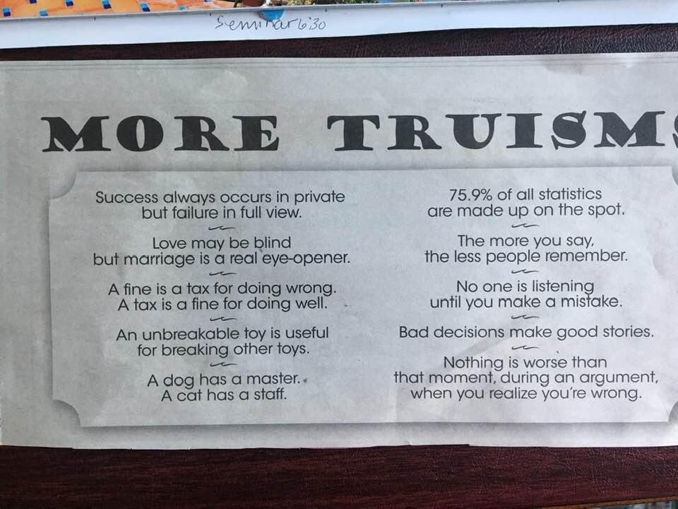 Much wisdom here.