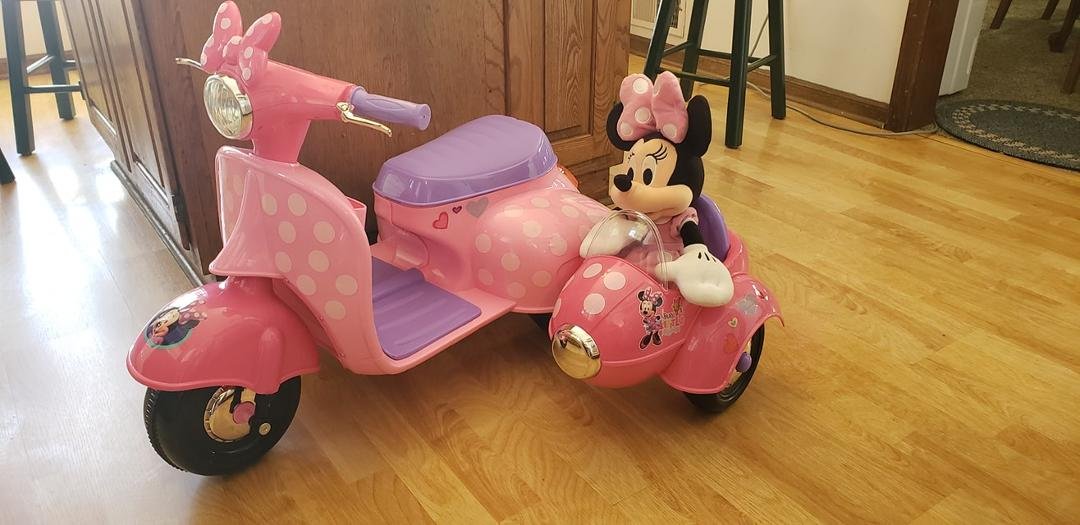 Granddaughter's 2nd birthday is coming up so I got her a Harley with side car for Minnie