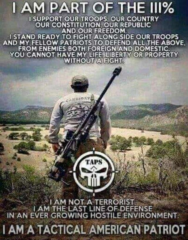 Until my last breath I am ready to defend our freedoms from ALL enemies Foreign and DOMESTIC.   There are millions just like me