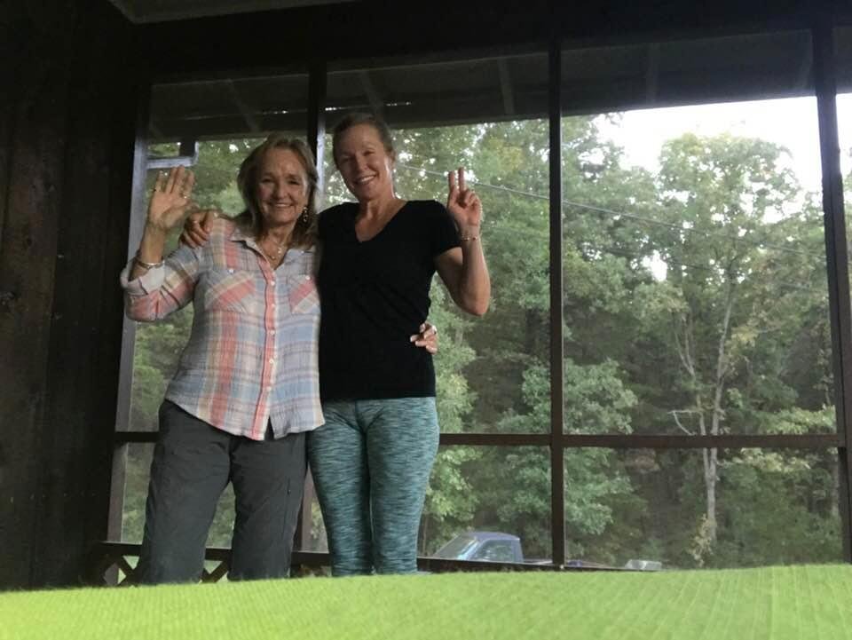 Having fun with my cousin at her lake cabin....
