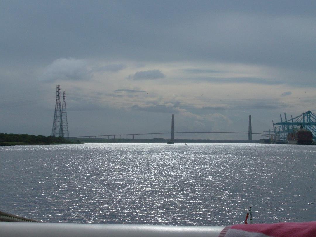 Heading back from Ft. George with the view of the Damns Point Bridge in the background.
