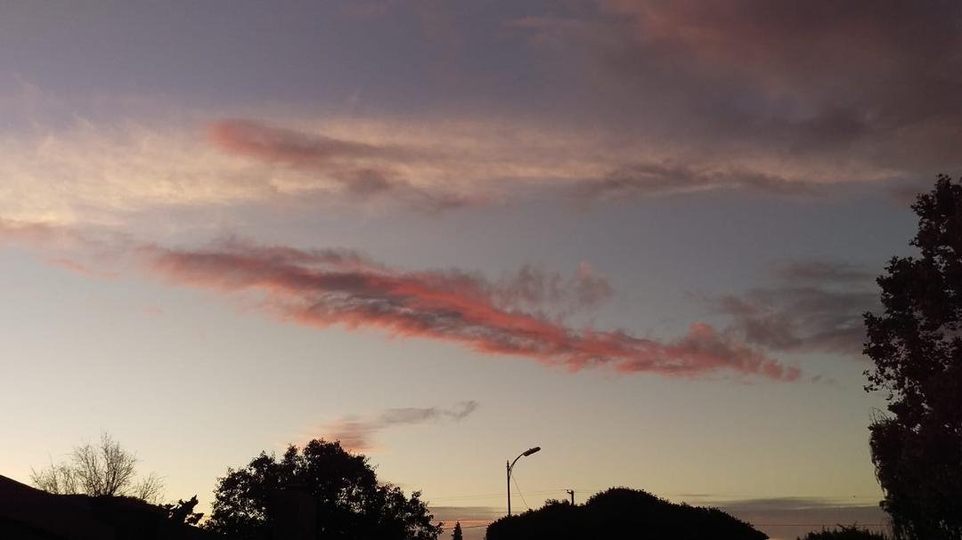 Beautiful evening for a walk in the neighborhood.