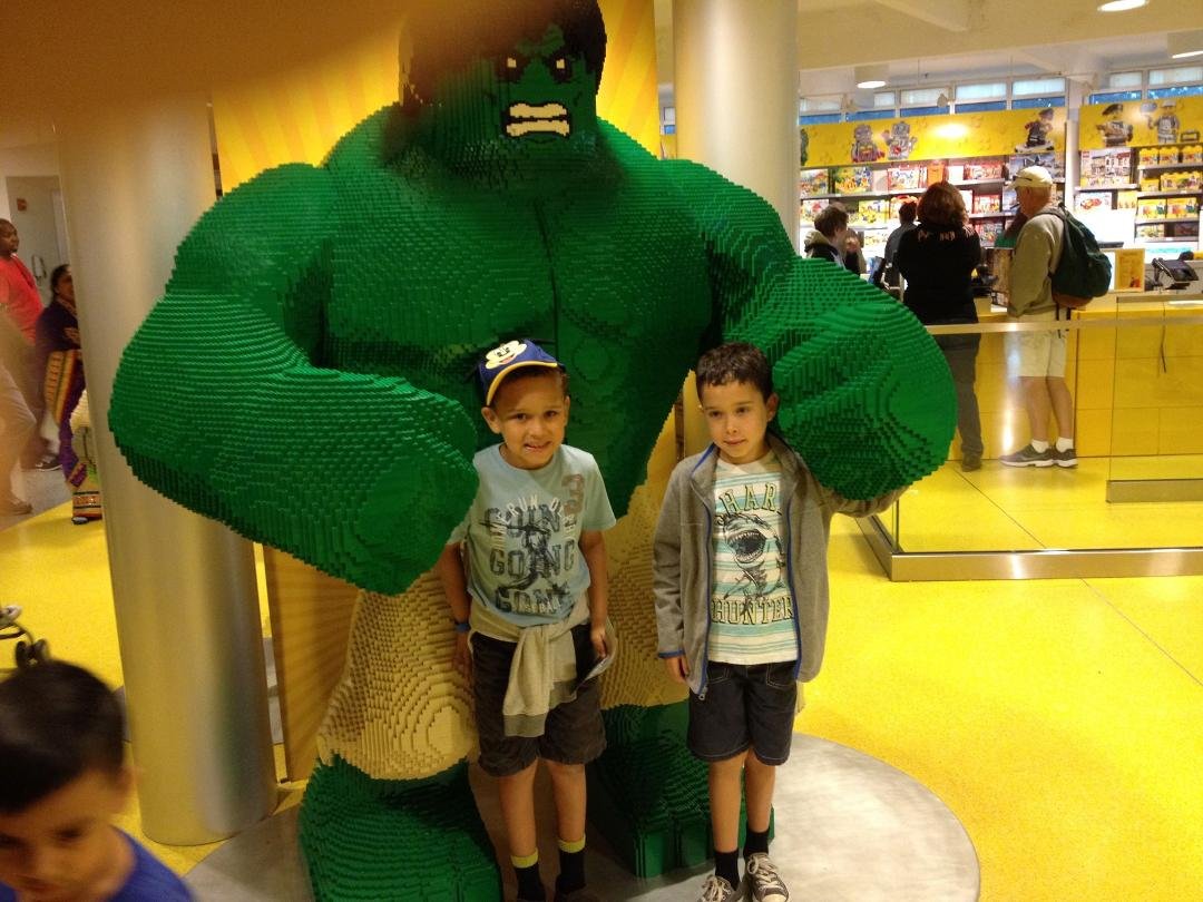 Fun with the Hulk at Leggoland at Disney village