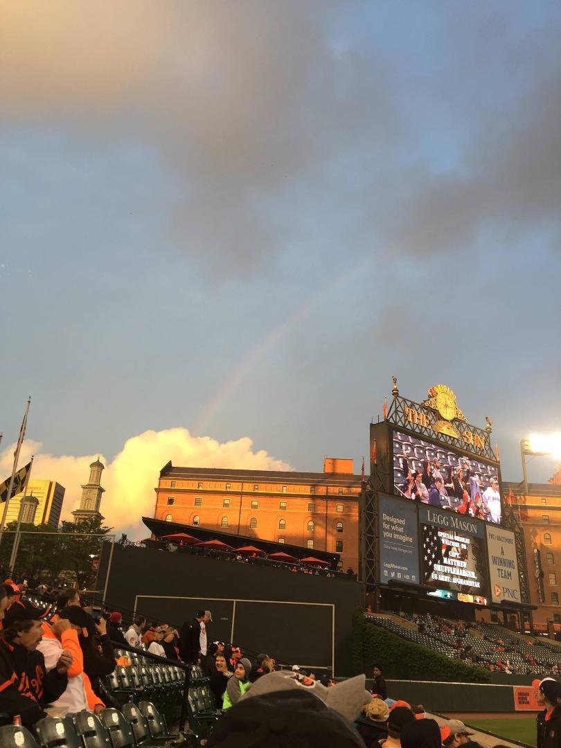 Crazy looking sky here at Camden Yards