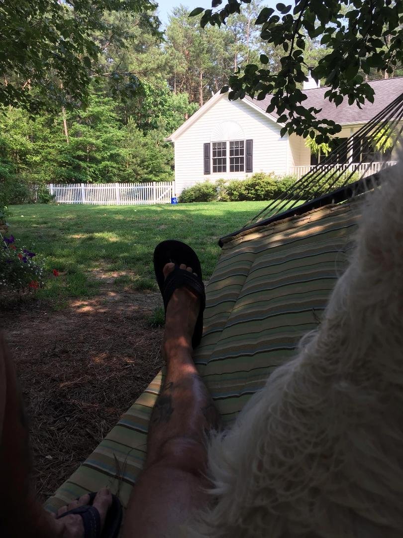 Harry is hogging the hammock.