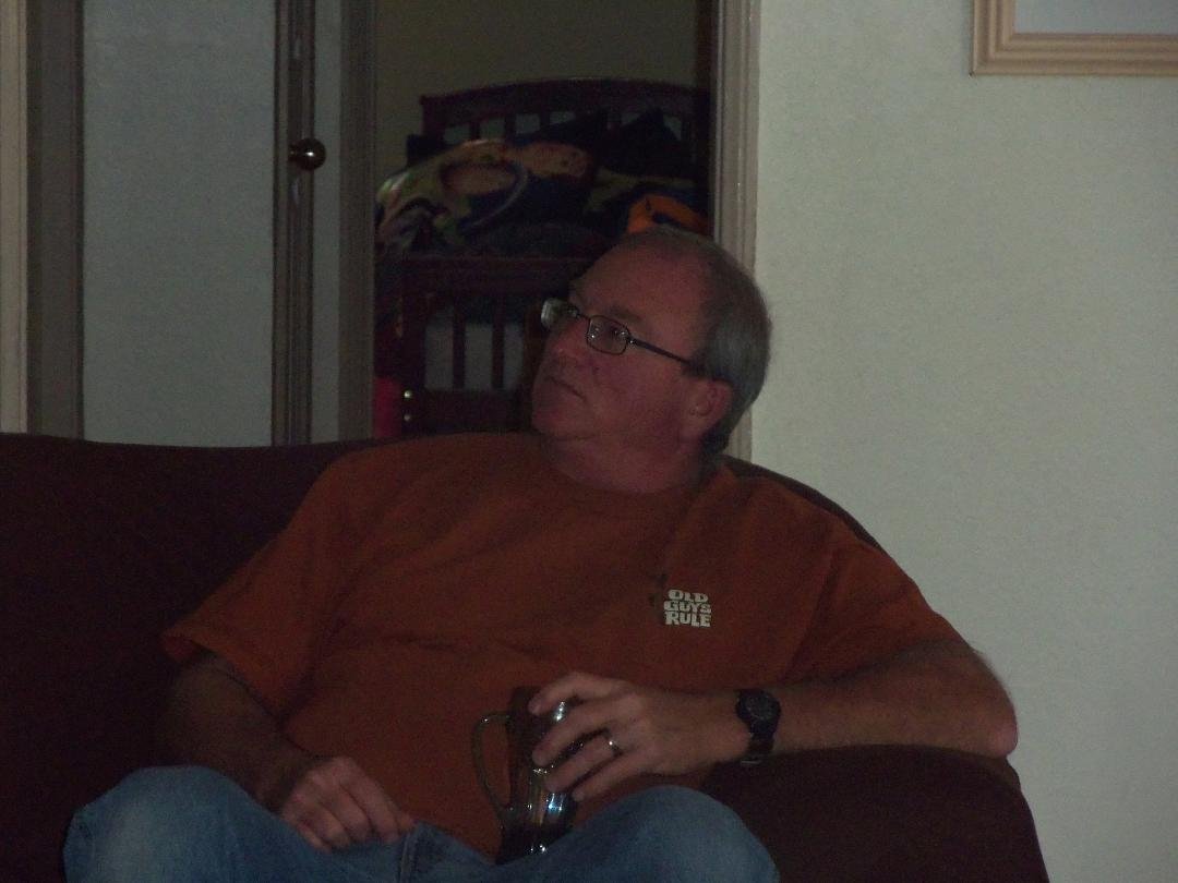 My honey watching something on TV. Love that man.