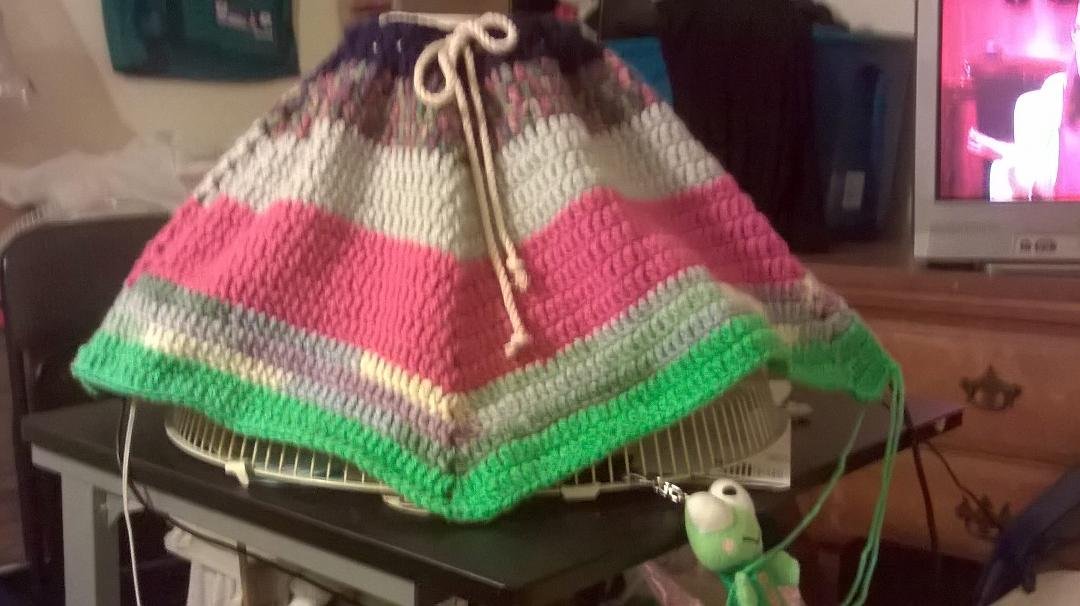Ok, this is my poncho of many colors I've been working on. I started it before I moved to NM. Keep your fingers crossed that I actually finish it! I love & miss you all so much!