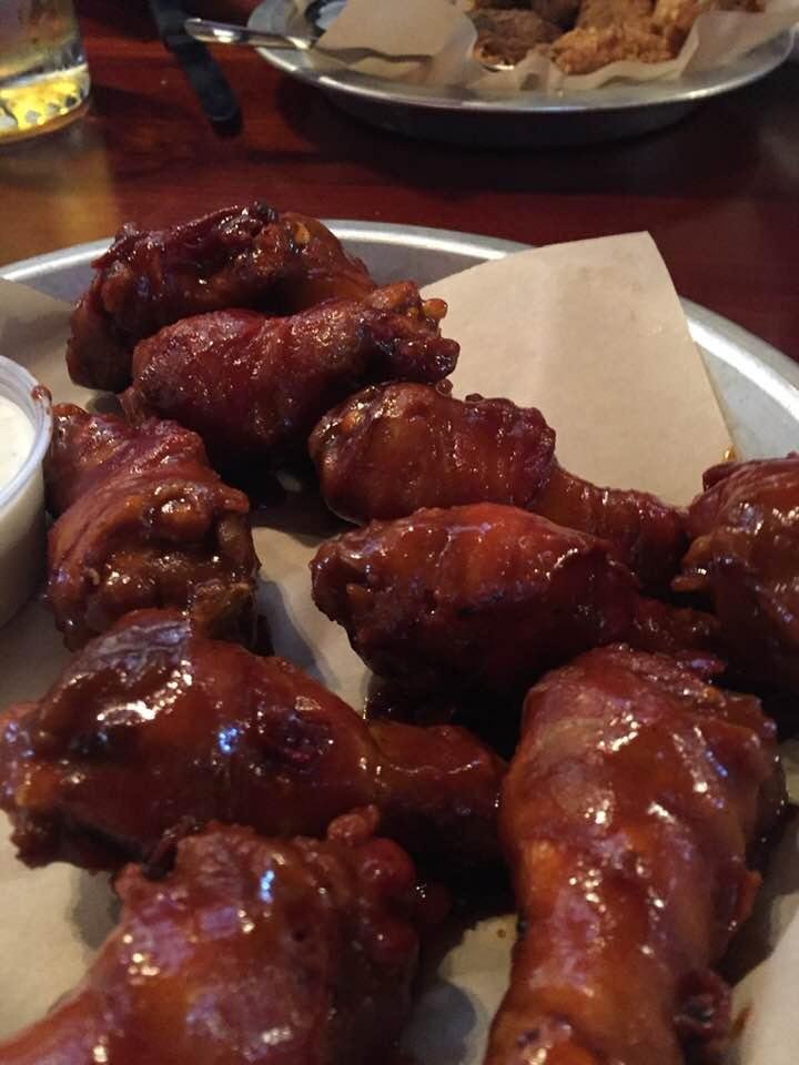 Bacon wrapped wings