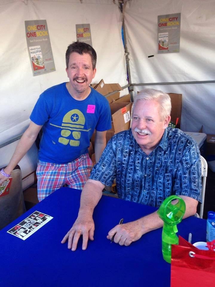 At the Castro Street fair, with Armistead Maupin