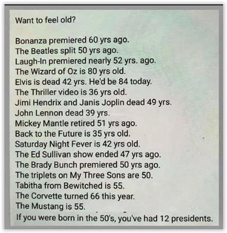 Want to feel old, take a stroll through this list.