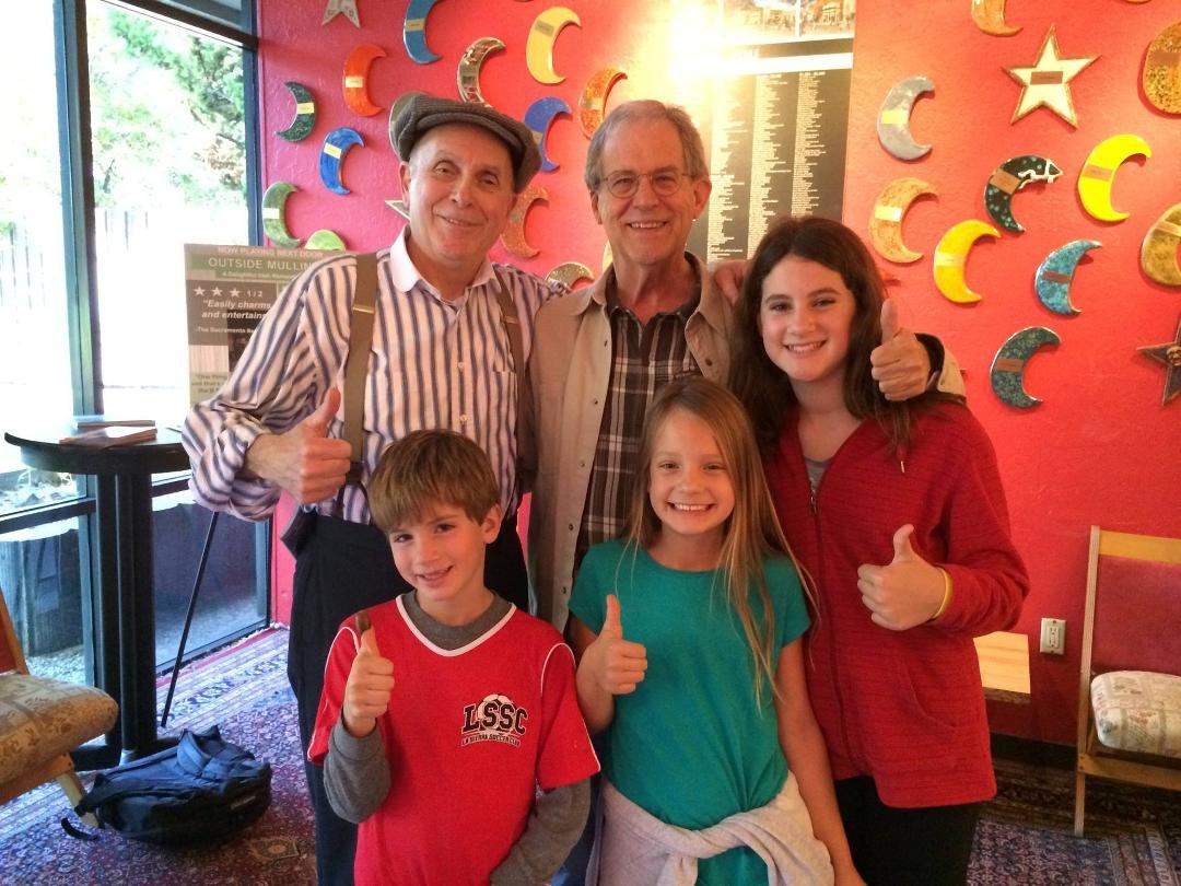 Grandkids and I with good friend and stage actor David Silberman, following his recent performance at B Street Theatre in Sacramento