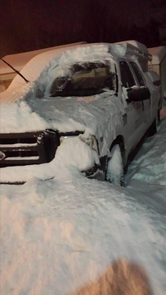 10 inches of snow and still falling had to get up to dig my way out still made it to work 7 o'clock not able to head home yet free way too much snow on them.
