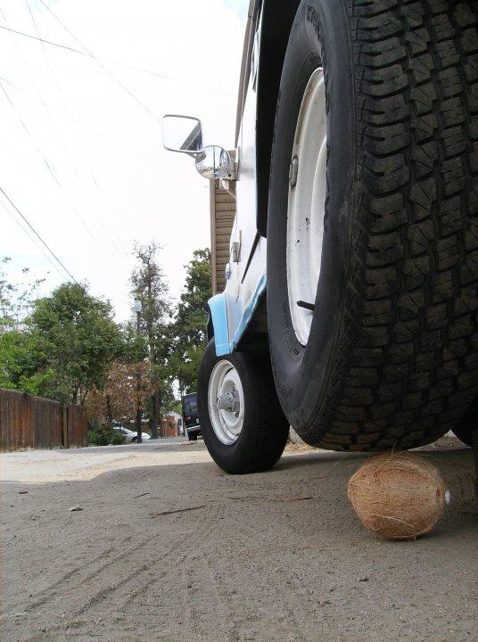 Trying to get a damned cocoanut opened with my Jeep...