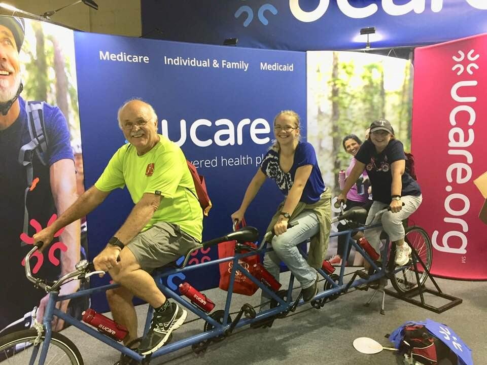 Mary, Katie (granddaughter) and I spent the day at the Fair. The highlight of my day was getting on the Ucare “quin”cycle. It was a great day!