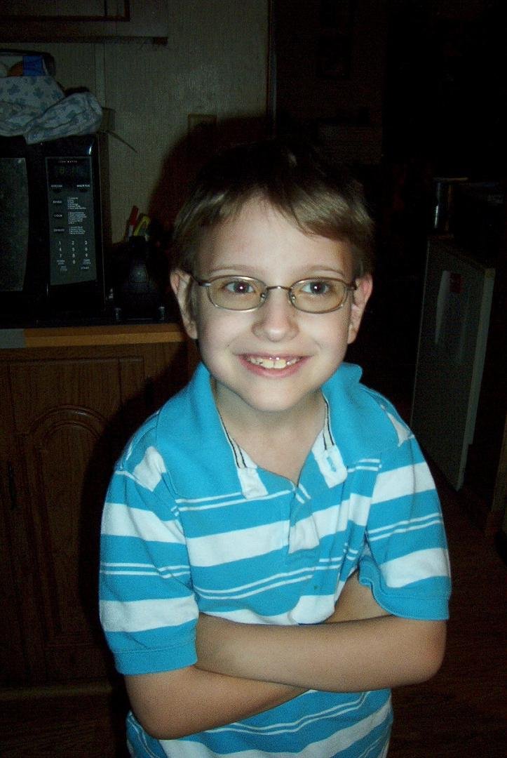 Sam in his new glasses