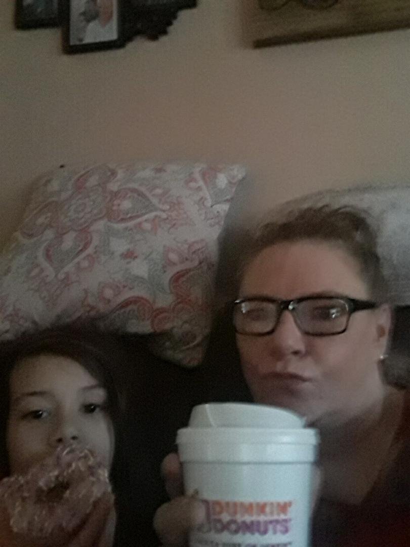 Good morning 
The best way to start off my morning is with my princess & my dunkin's ❤❤❤❤