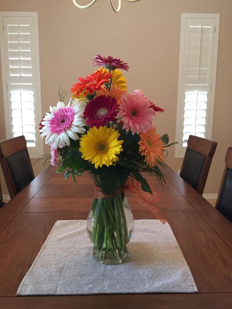 Thanks for the beautiful arrangement from my thoughtful sister Madelyn Boni.