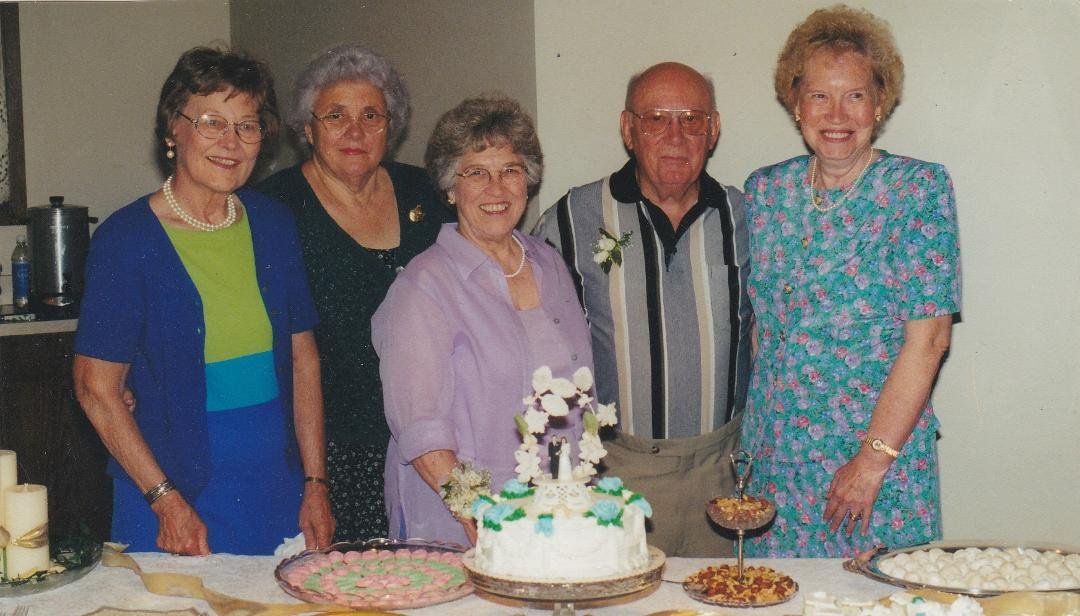 Dave Swanson's mom on the left, my auntie Beverly Williams ( married to my mom's baby brother Roger Williams) and I know the woman's name on the left but having a senior moment!!! Terri Desing Burt will know for sure -