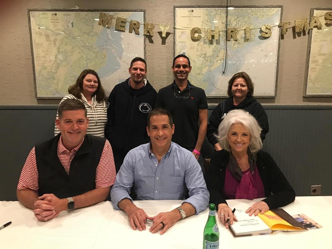 Book signing and meet n greet with Paula Deen and her sons. She gave us big hugs and wished us congratulations on our wedding.