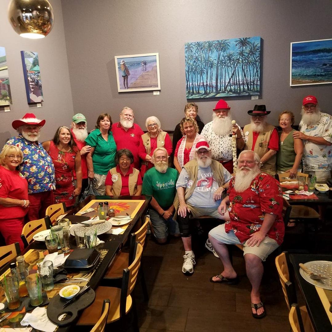 Palm Tree Santas meeting at Pizza Gallery. In Viera Fl.