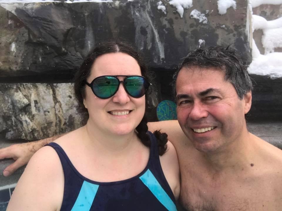 Hot tubbing after a day of skiing in Banff