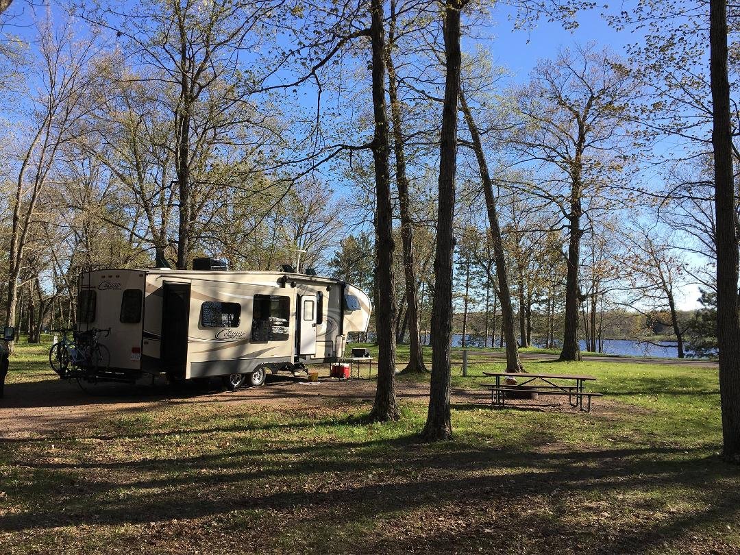 Camping on Brunet Island WI today. Great day!