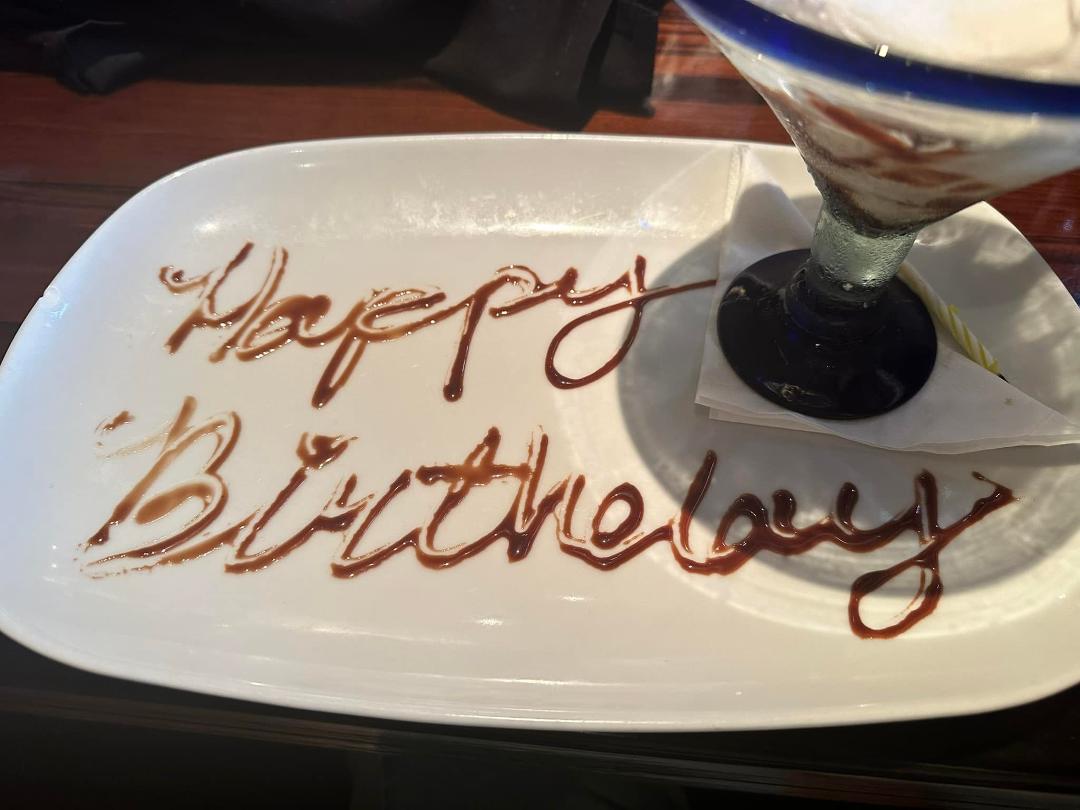 At Longhorns Steakhouse in Asheville NC celebrating my 51st & this is what Diane had served to me…
