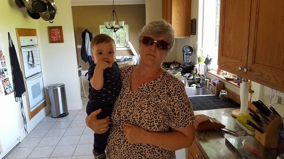 Gma and Quinn ready to go eat out.