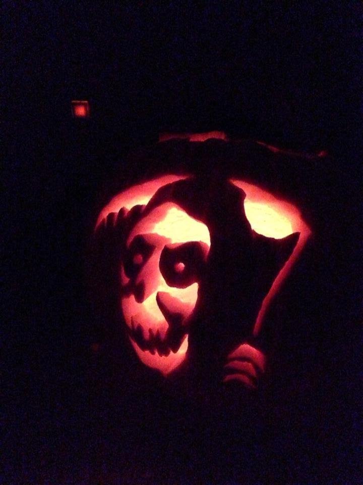 Jim was very proud of his pumpkin carving.