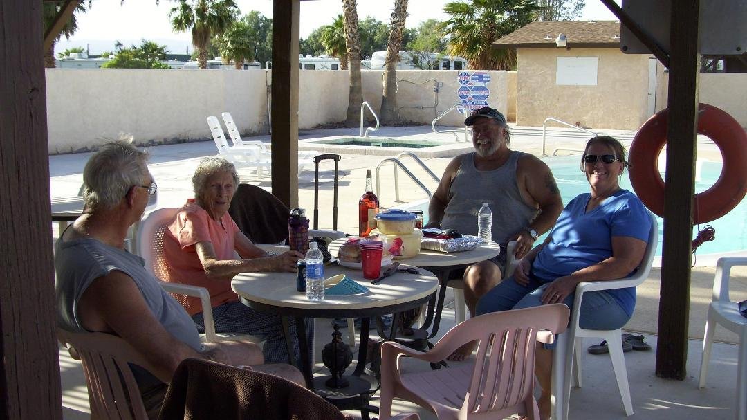 Poolside evening with Dave and Barb