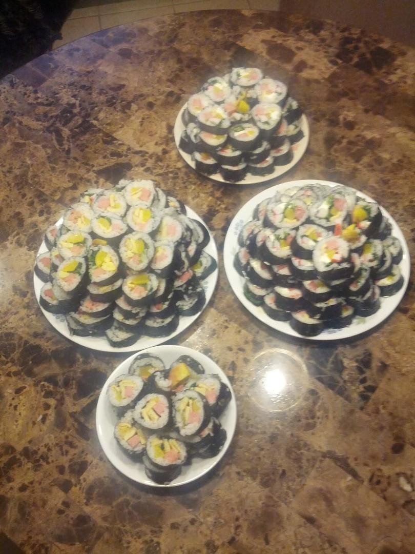 I made a couple sushi rolls for dinner tonight