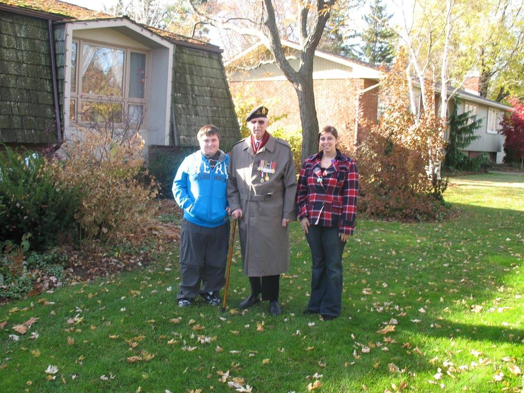 Megan and Eric were so proud to be standing with Dad/GreatGrand Dad before leaving to go to the Cenotaph