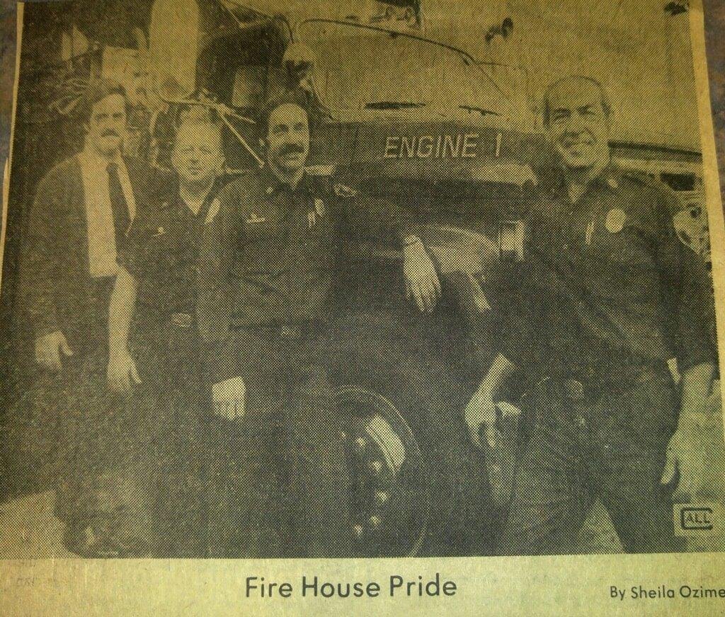TBT. This was sent to me recently. Len "Bump" Hadley, Tom Guerin, Jack Ridolfi and myself around Engine 1. Guessing early 80s