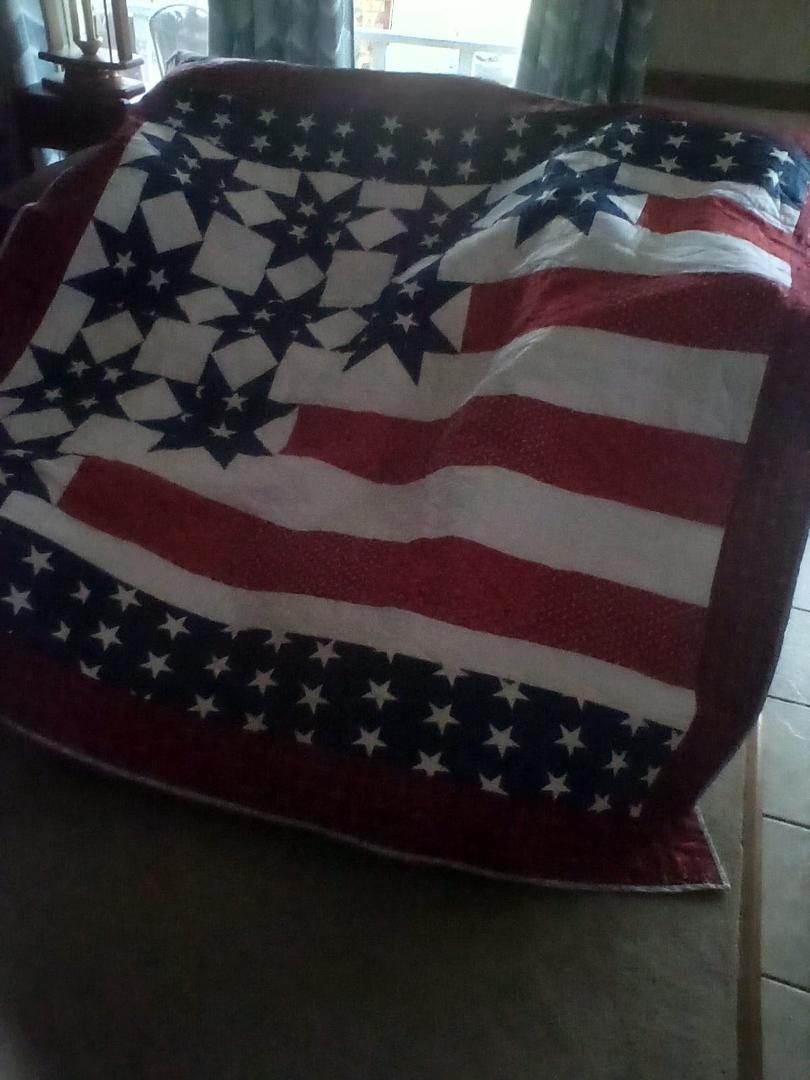 Today received this from Dans cousin This is a Quilt of Valor to honor Dan Thank you so much Jan Allwine Luce. 💞🤗
