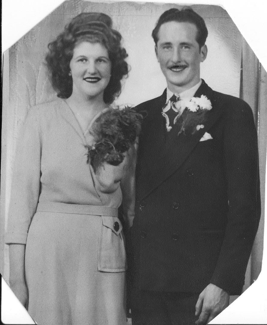 Speaking about Mom & Dad. The Pic back says "Taken the day we were married Sept.23rd 1946. Fort Macleod