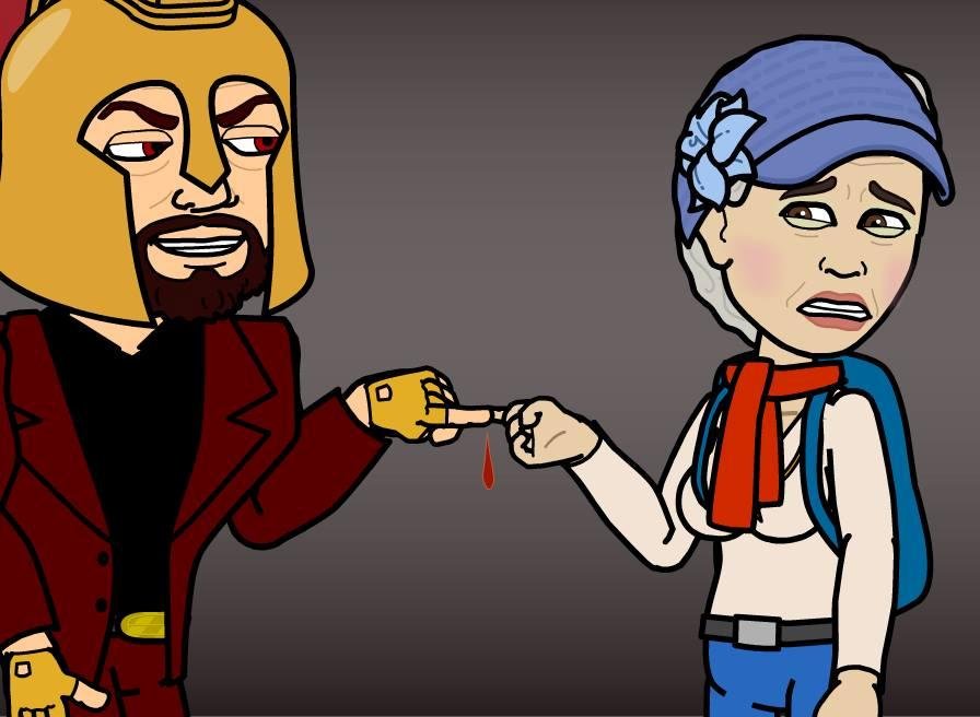 Quinn exports to Lee the secrets of Bitstrip through a finger touch.