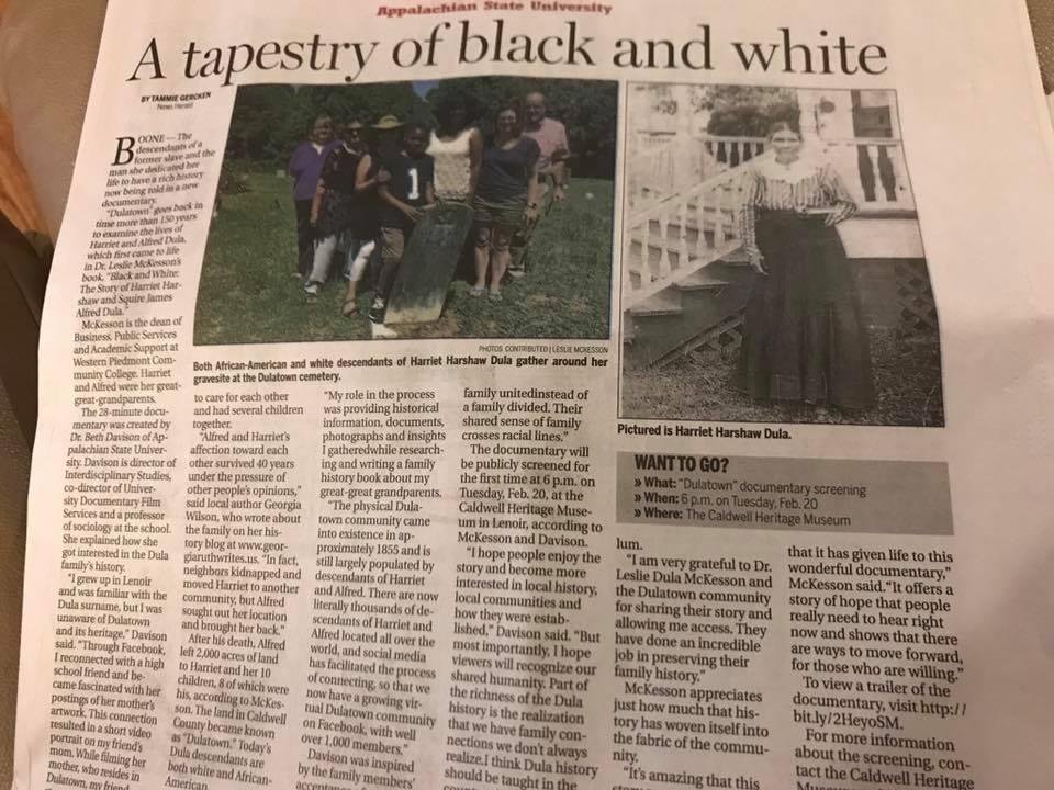 Our Family Made the McDowell County Newpaper.