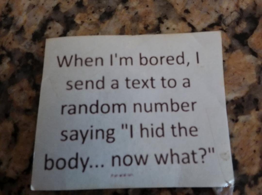 I keep on my refrigerator.  Amuses me to post now and then.