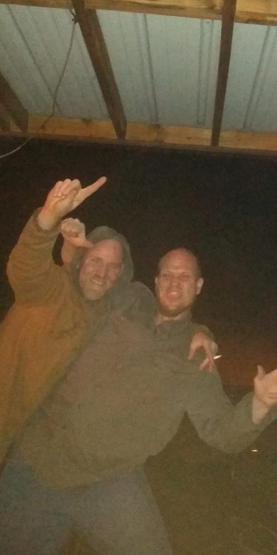 Me and my cousin Norbert Turnbow hanging out tonight