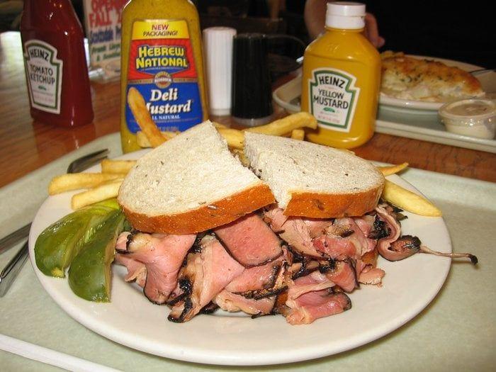 Somebody posted a pastrami on sourdough earlier. This is my favorite. Hot pastrami on rye. Miracle Mile Deli. Nothing better for the heart. I like mine with musturd only. Yummie!!!!!!!!!!!!
