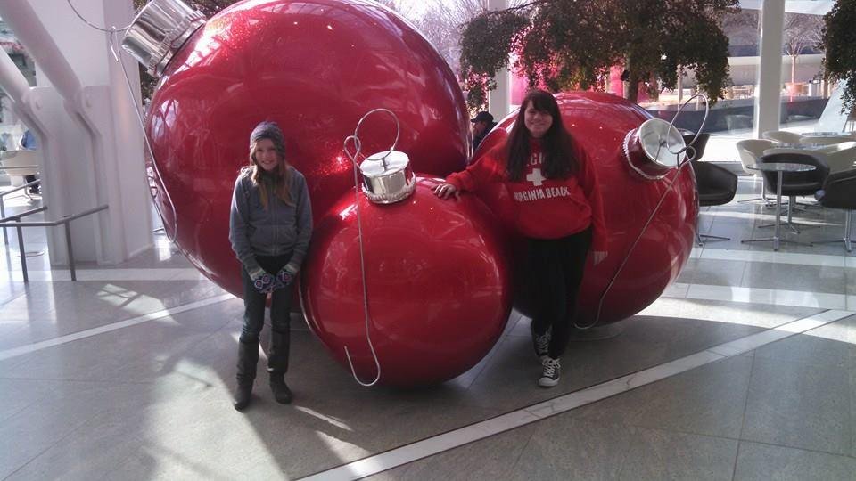 Emma and Chloe downtown OKC. at Devon tower.