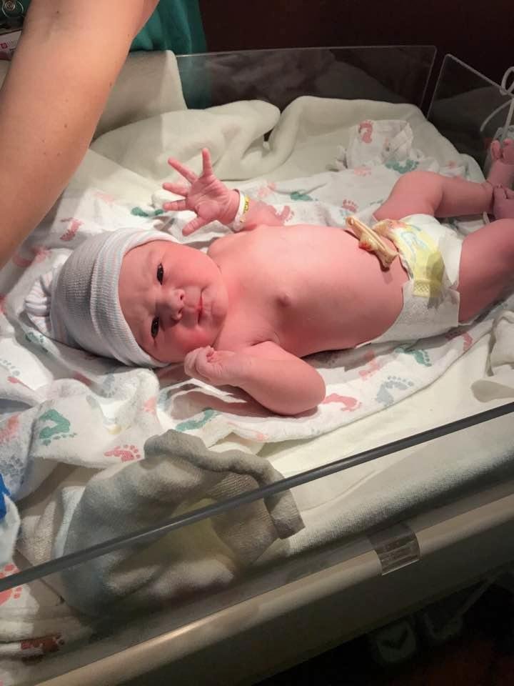 Another heir to our fortune just a few minutes after birth here in Colorado Springs. A 10 lb girl.