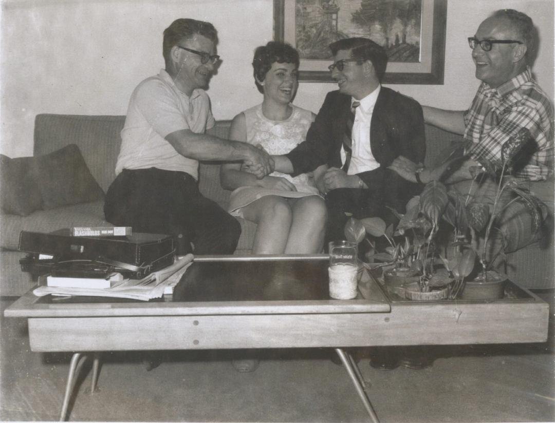 Three important fathers, my dad, my father-in-law and my husband on the day that Paul and I got engaged. I am very lucky to have had these special dads in my life.
